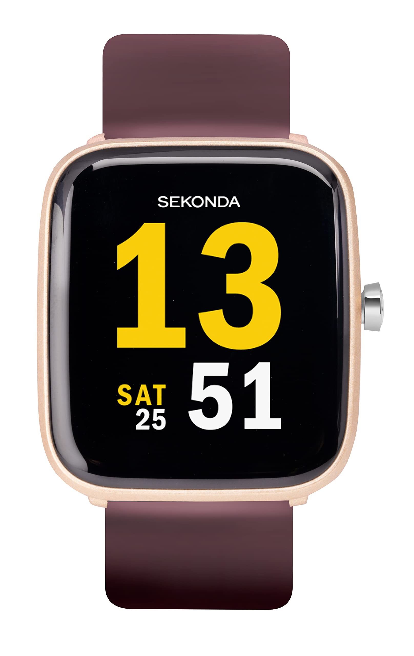 Sekonda Inteligentny zegarek Motion 36 mm z pulsometrem i monitorem snu, codzienna aktywność, sport, muzyka, funkcja pogody i wiadomości, z gumowym paskiem.