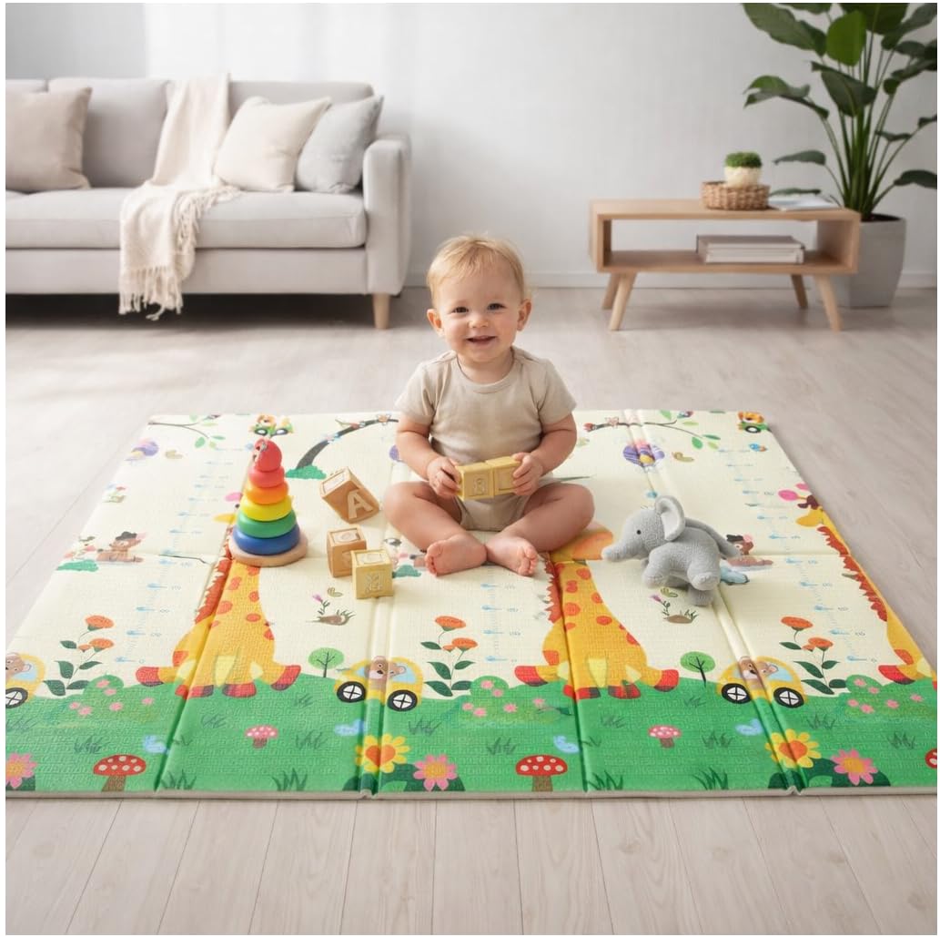 Reznor Extra Large Portable 6mm Baby Play Mat 1500 x 1200 mm, Foam Foldable Floor Crawling Mat with Reversible Double-Side... - Review, Price and Buying Guide