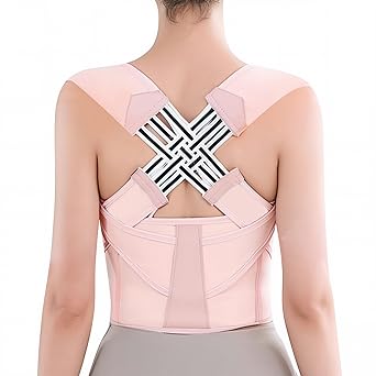 Back Brace Posture Corrector for Women and Men Shoulder Straightener Hunchback Adjustable Support Upper Comfy Correction Back Pain Relief Scoliosis Lumbar Spine Upgraded (Pink, Large)