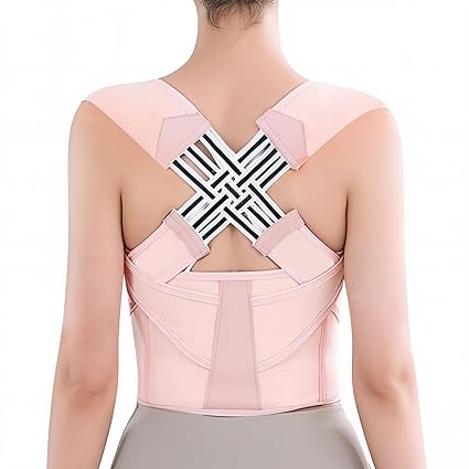 Back Brace Posture Corrector for Women and Men Shoulder Straightener Hunchback Adjustable Support Upper Comfy Correction Back Pain Relief Scoliosis Lumbar Spine Upgraded (Pink, Large)