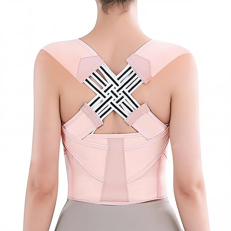 Back Brace Posture Corrector for Women and Men Shoulder Straightener Hunchback Adjustable Support Upper Comfy Correction Back Pain Relief Scoliosis Lumbar Spine Upgraded (Pink, Large)