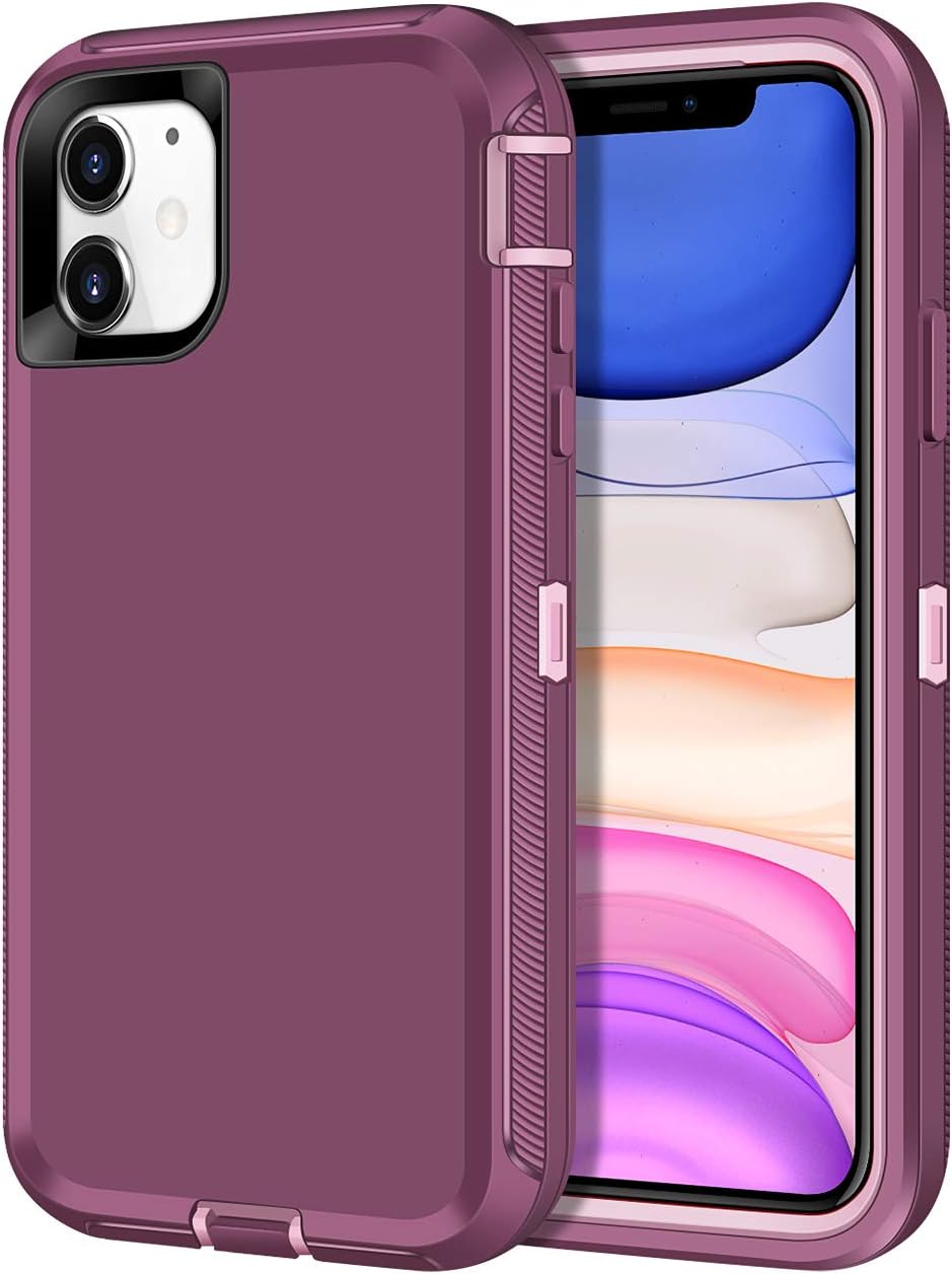 Case for iPhone 11 Case Protective Shockproof Heavy Duty Anti-Scratch Cover iPhone 11 Case for Men Women Full Body Protection Dust Proof Anti-Slip Cover for iPhone 11 6.1 inches Wine Red