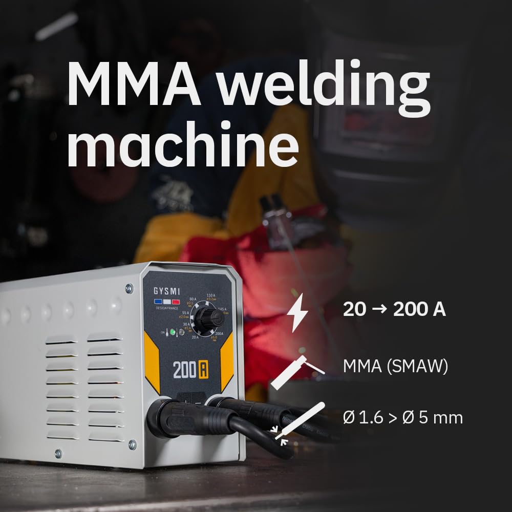 GYS, GYSMI 200A, Poste à Souder à l'Électrode Enrobée 200A Monophasé 230V (MMA), Arc Force, Antisticking, Hot Start