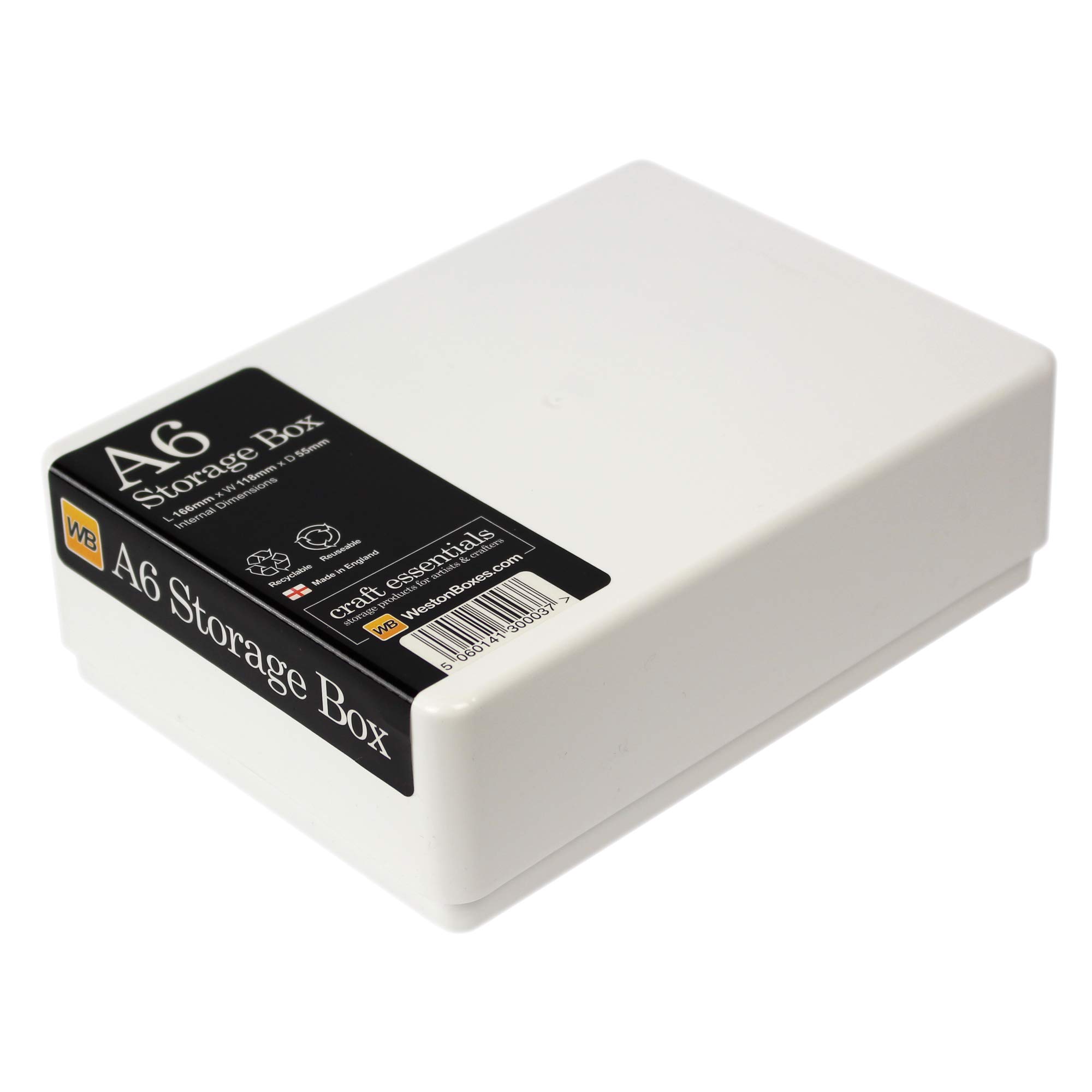 WestonBoxes A6 Plastic Craft Storage Boxes for Art Supplies, Paper and Storing Photographs - 1 Litre Volume (Pack of 50, White/Opaque)