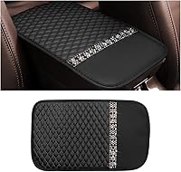 Vista 13 de Funda de cuero brillante para consola central de automóvil, protector de consola central de automóvil con diamantes de imitación de cristal