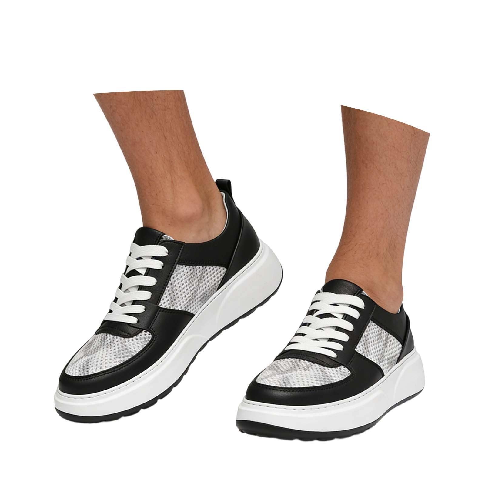 Zapatillas elevadoras para hombre, zapatos de verano para hombre, ligera, suela gruesa, zapatos de ocio cómodos con cordones transpirables, zapatillas de marcha antideslizantes