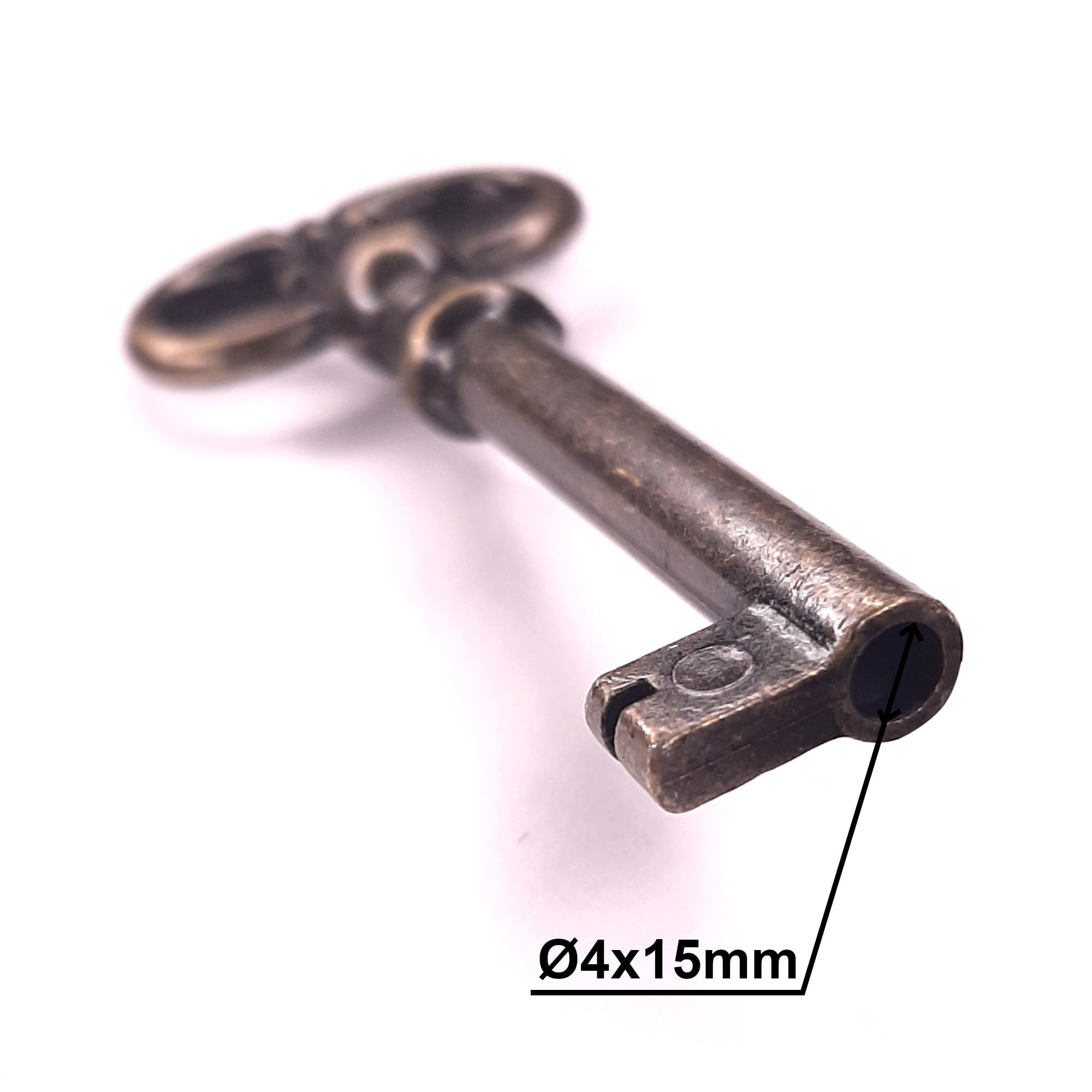 Clé universelle fixe 75 mm pour serrure d'armoire et de meuble couleur or