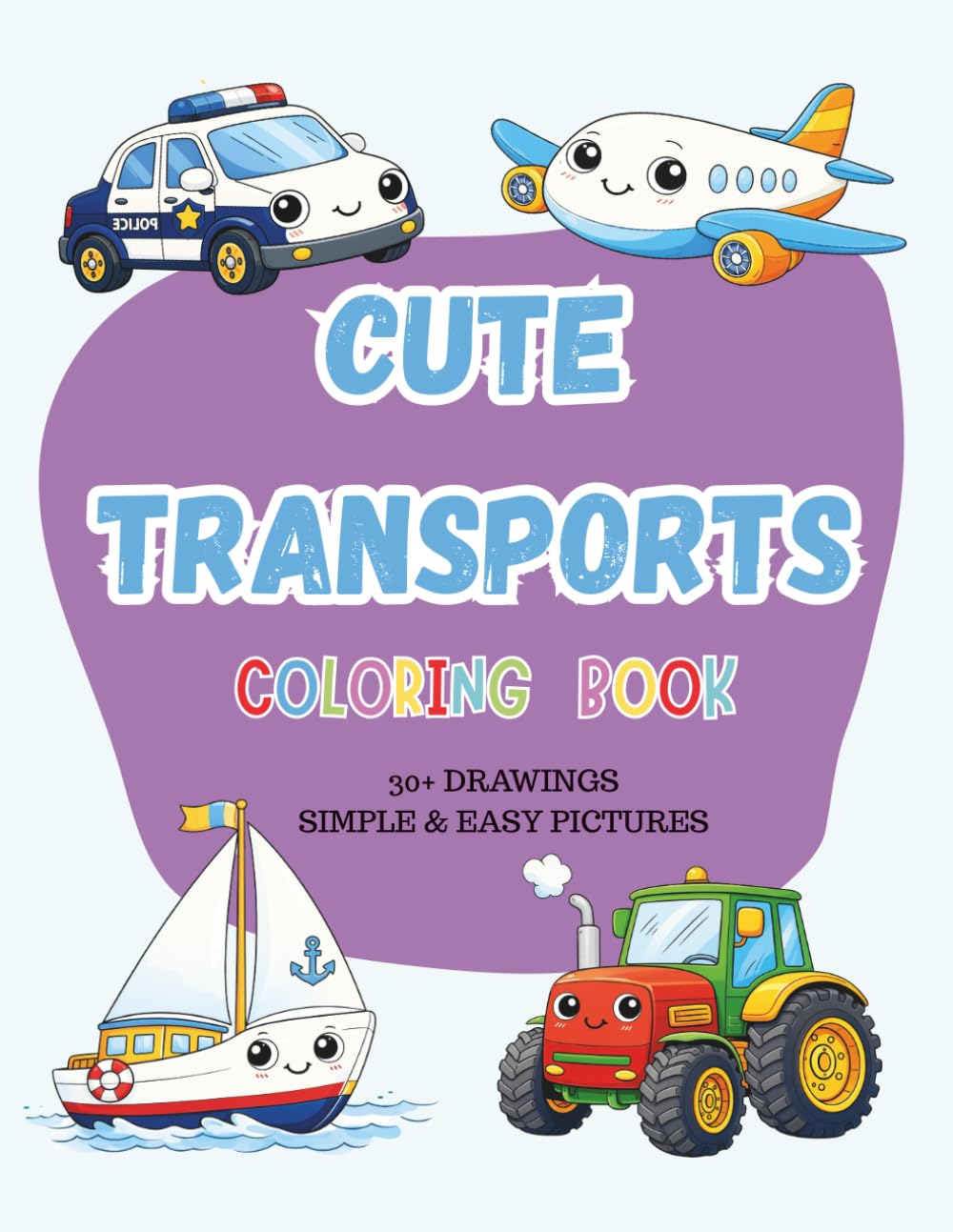 Cute Transports: Coloring Book