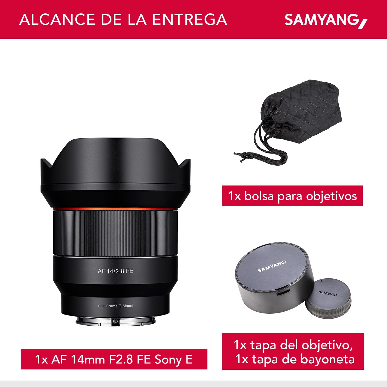 Samyang AF - Objetivo fotográfico para Sony FE (14 mm, F2.8 AS, IF UMC), negro