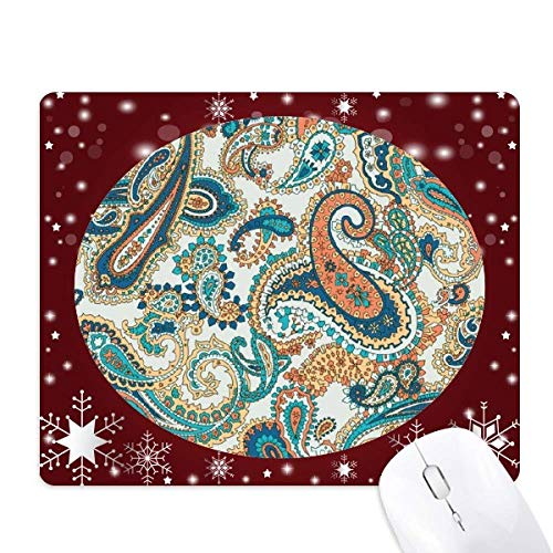 Tapis de souris design poisson bleu et orange avec flocons de neige pour bureau