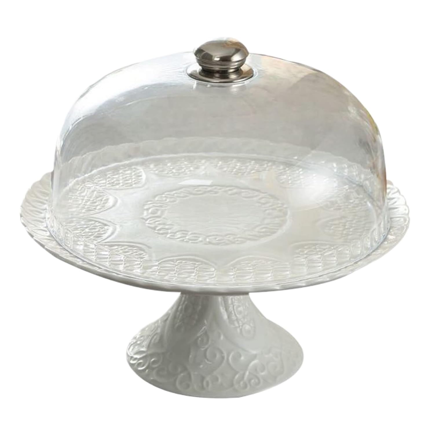 Stojak Na Torty Stojak Na Ciasto Porcelanowe Stojak Na Babeczki Z Pokrywką W Kształcie Kopuły Akrylowej Patery Na Ciasta