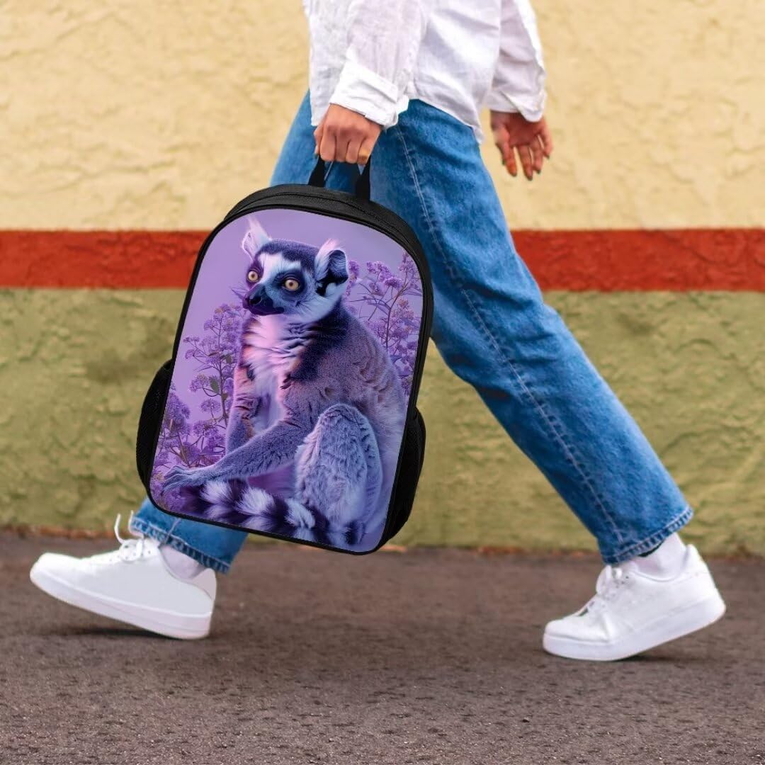 Beauty Collector Lemur School Backpack for Kids Student Schoolbag Zoo Travel Day Pack for Elementary Girls