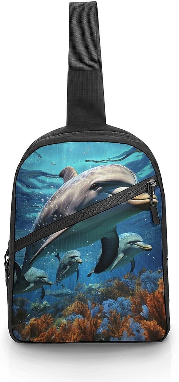 Dolphins Crossbody Backpack Sling Bag