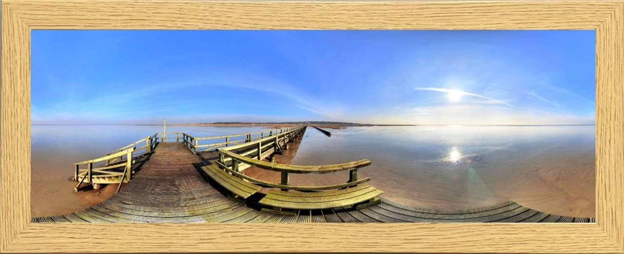 98x33 cm Panoramic Picture Frame, OAK - Image 2