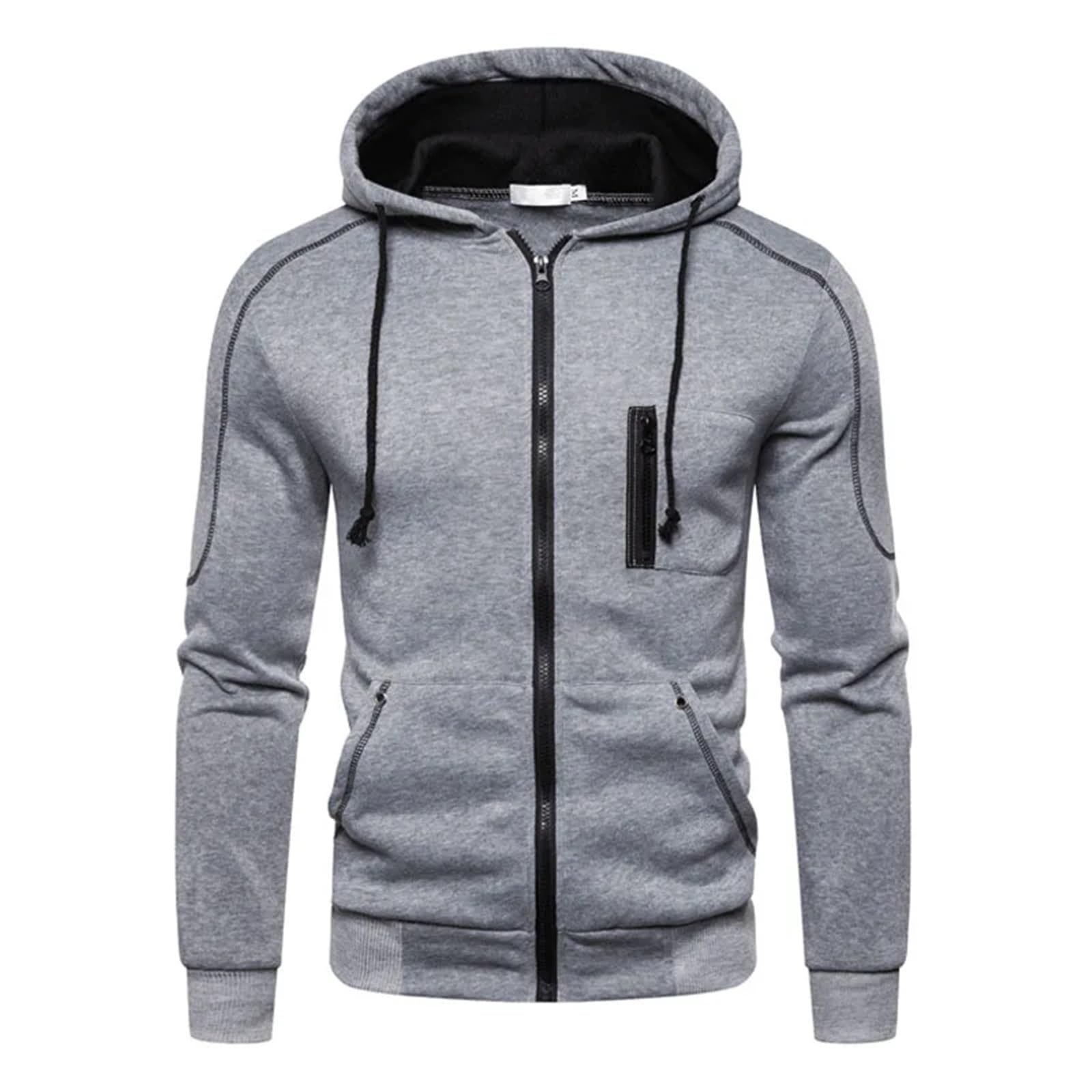 Felpa con cappuccio da uomo Casual Slim Zipper Cardigan con cappuccio da uomo tinta unita a maniche lunghe felpe con cappuccio Hip Hop Streetwear