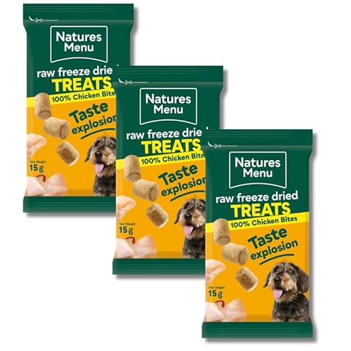 Nature'S Menu Chicken (3 X 15G) Freeze-Dried Meat Bites – Training Treats For Dogs