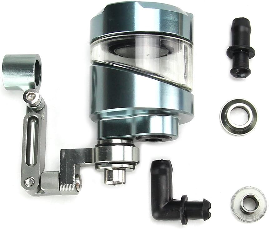 Oumurs Motorcycle Brake Clutch Cylinder Fluid Reservoir Oil Cup with Mounting Bracket Set CNC Machined Aluminum Universal Fits for Honda Yamaha Suzuki Harley Ducati CBR GSXR YZF (Patina)