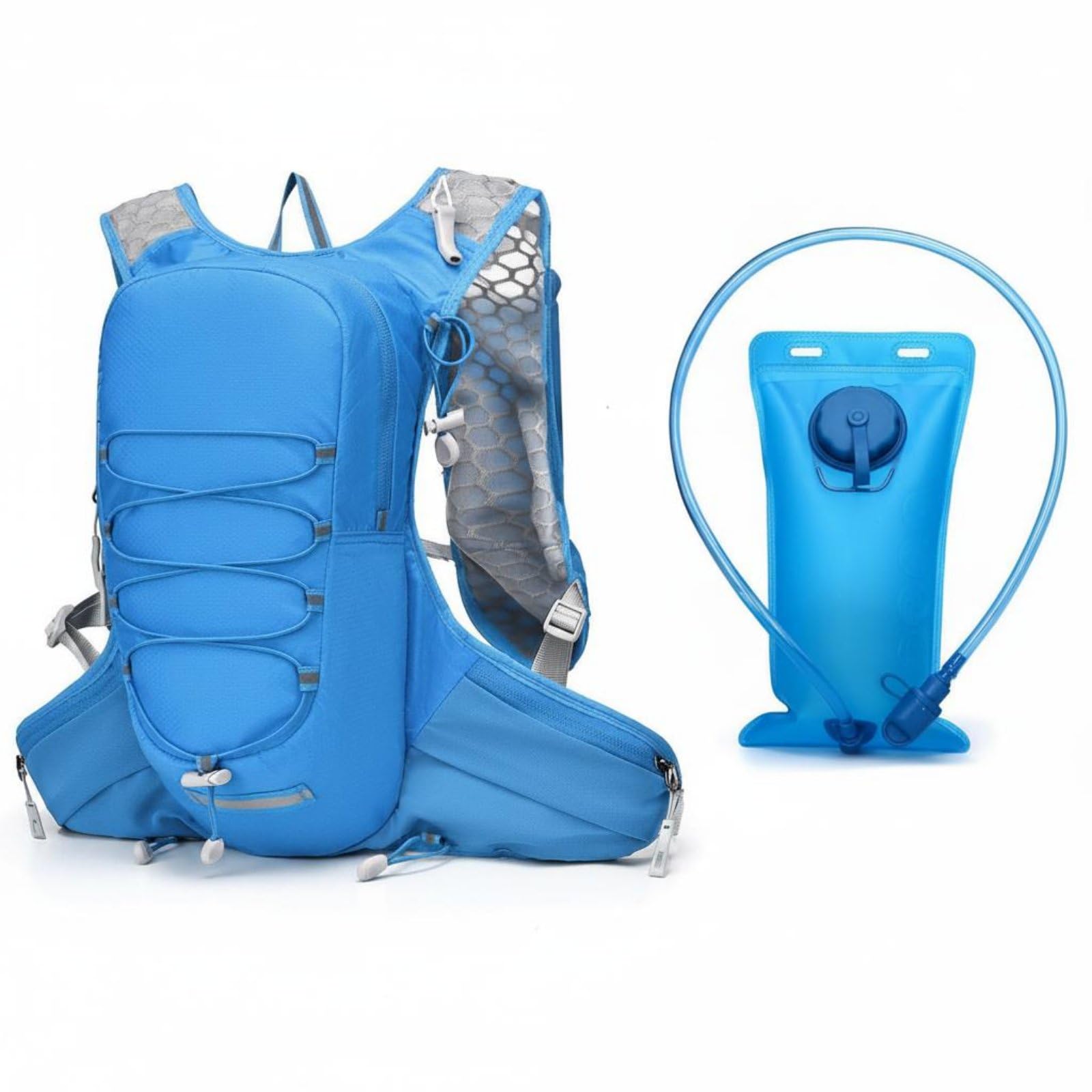 Multiple Pockets Trail Running Vest Breathable Hydration Vest Adjustable Fit Trail Running Backpack Reflective Strips for Runners-image-23