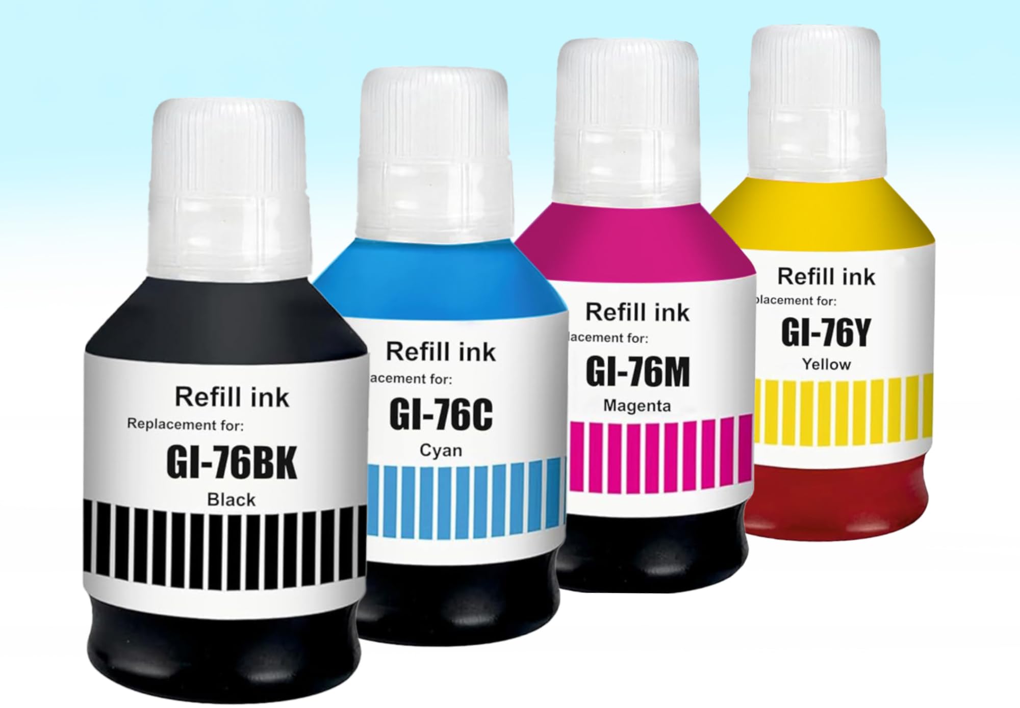 CANOFF GI-76 Ink Combo Bottle Water Based Refill Ink Suitable for Canon MAXIFY GX5070,GX6070,GX7070 Printer (Set-Black/Cyan/Yellow/Magenta, Black 170ml/Color 135ml)-picture-33