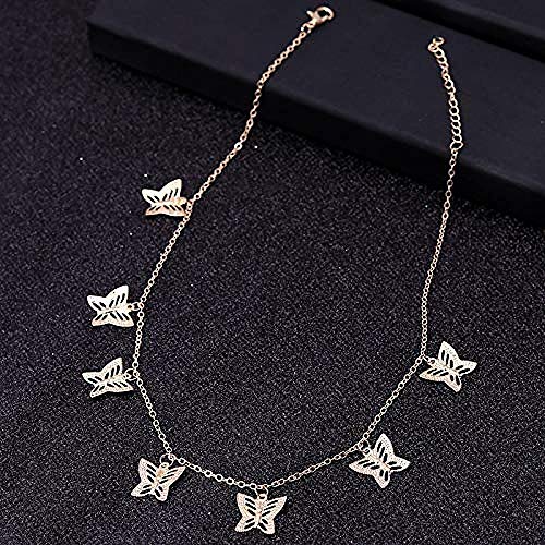 Preisvergleich Produktbild CKAWM Halskette Frauen Kleintier Schmetterling Stern Kette Halskette Schlüsselbein Kette Halskette Schmuck Zubehör