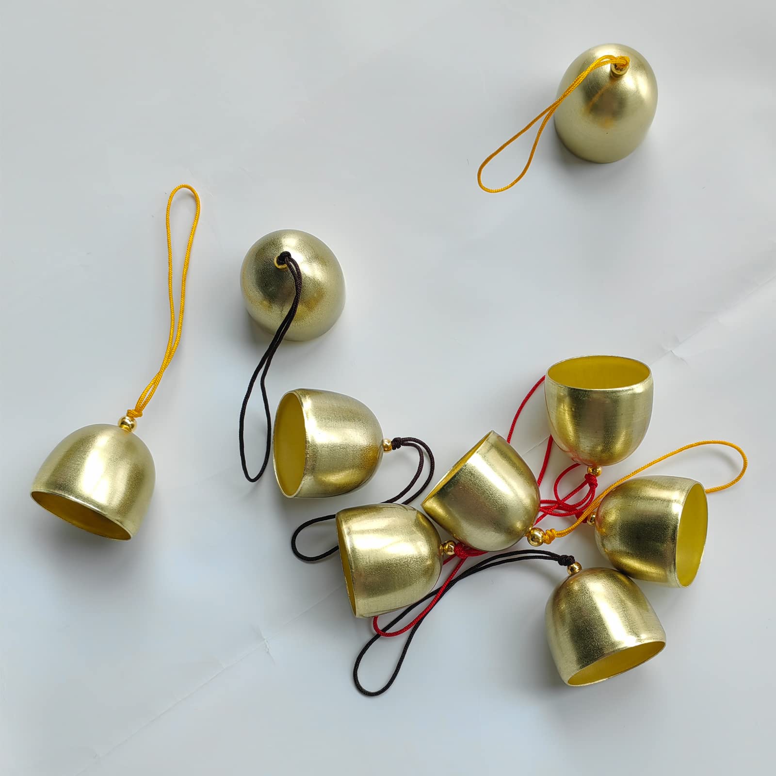 ZAYOIZY 9pcs Vintage Jingle Bells Gold Craft Bells Sweet Sound Brass Bell 1.1