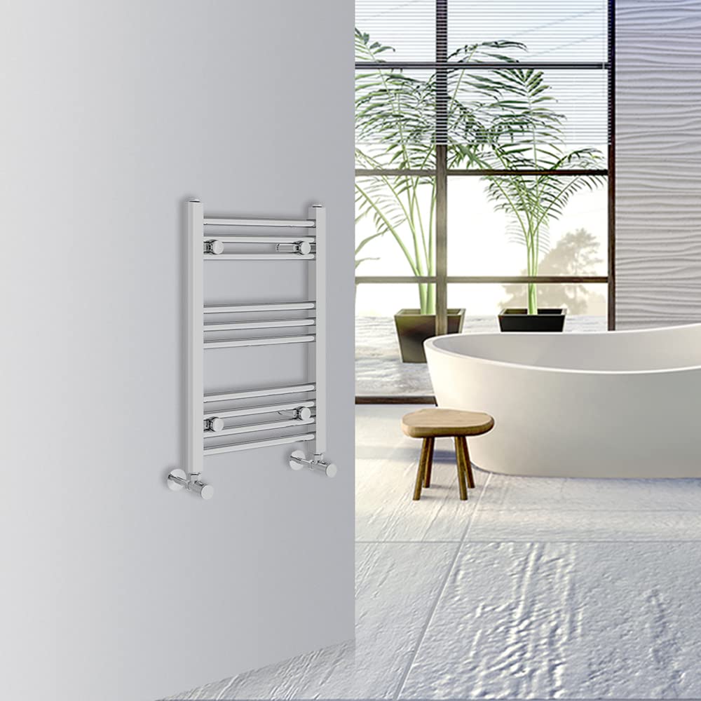Warmehaus Straight Bathroom Heated Towel Rail Warmer 600x400mm Chrome