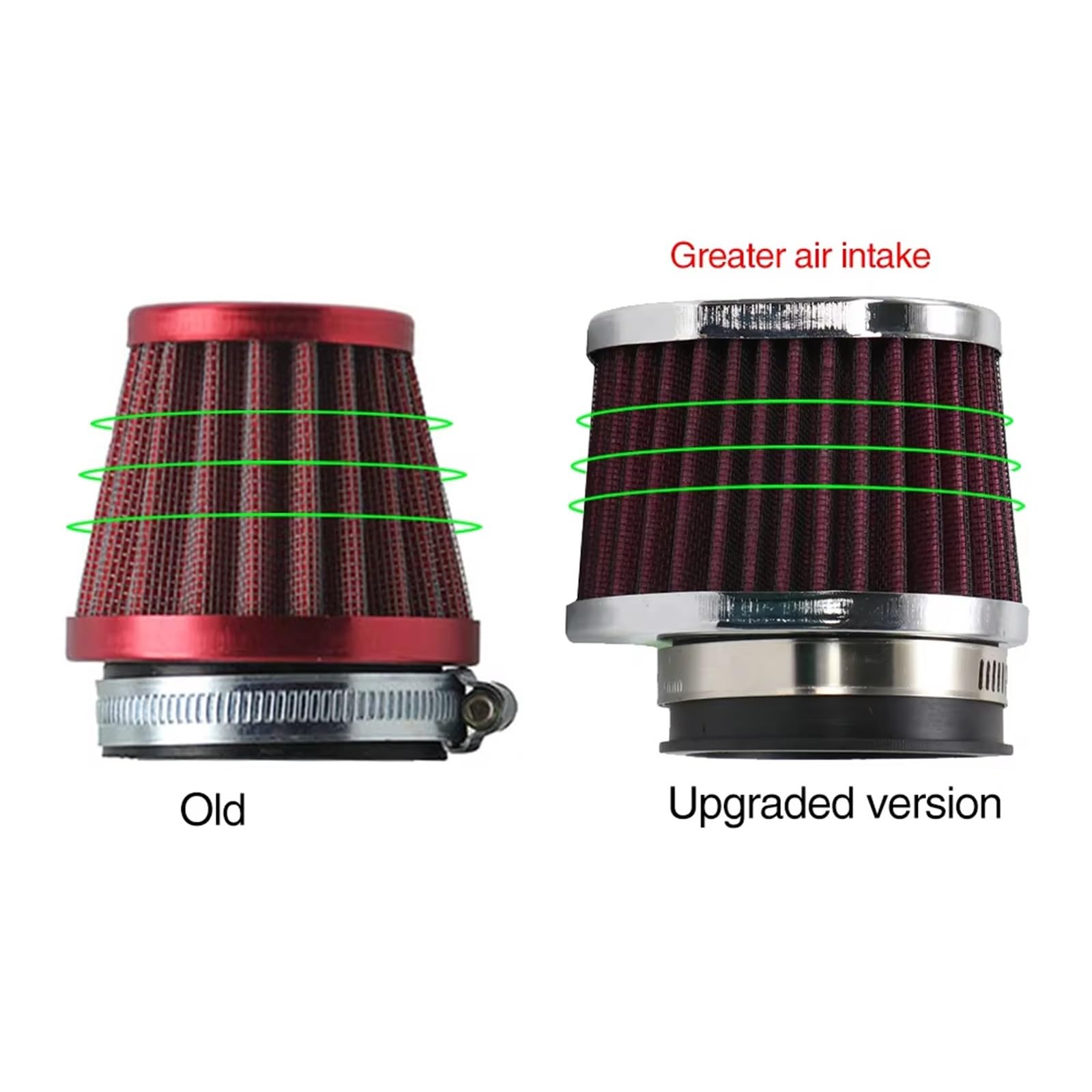 Filtro Aspirazione Aria Moto 38 mm 42 mm 45 mm 50 mm 55 mm | Filtro aria moto da 60 mm, filtro aspirazione aria sportiva per auto da corsa(45mm)