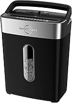 BONSEN Shredder for Home Office, 4 Gallons 8-Sheet Cross Cut Credit Card Shredder, Small Paper Shredder for Home Use, High Security Level P-4, ETL Certification (S3101)