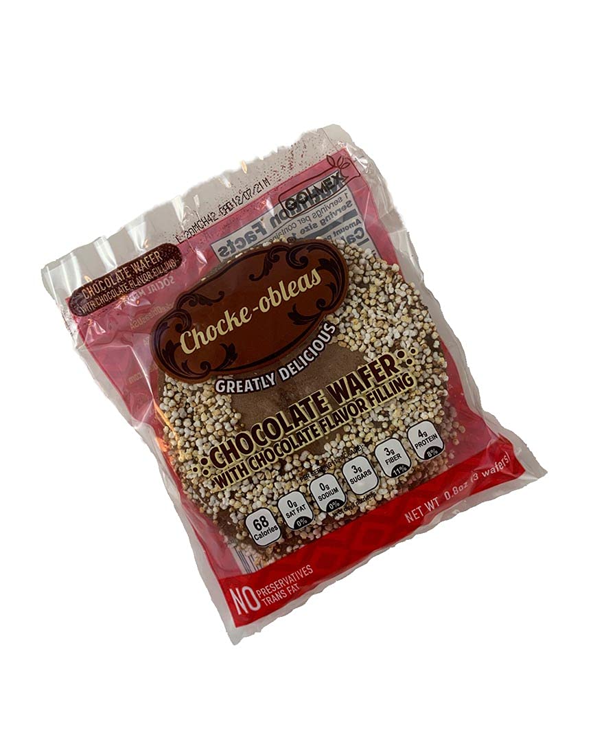 Chocke-Obleas Amaranth Wafer filled with chocolate (Pack of 12) / Chocke Obleas de Amaranto rellenas de chocolate (Caja con 12 paquetes) (Chocolate Flavor Amaranth Wafer)