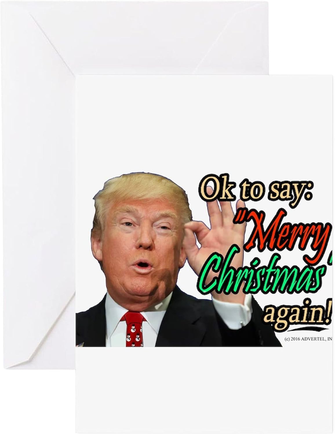 CafePress Trump: Ok To Say Merry Christmas Again! Greeting Folded Greeting Cards (10-pack) Matte