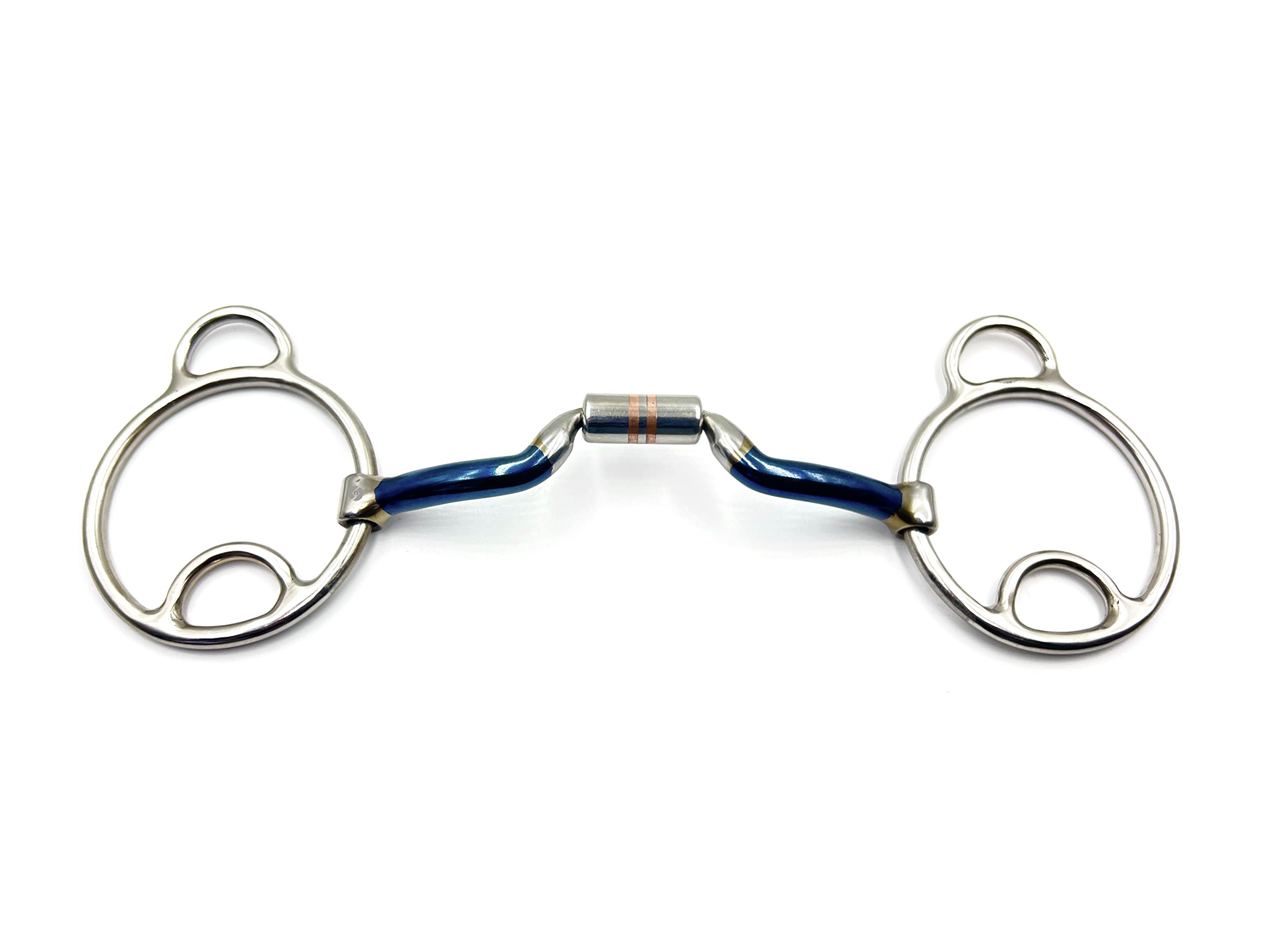 Universal Wilkie Bevel Beval Loose Ring Copper Roller Blue Sweet Iron Horse Bit Snaffle (5")