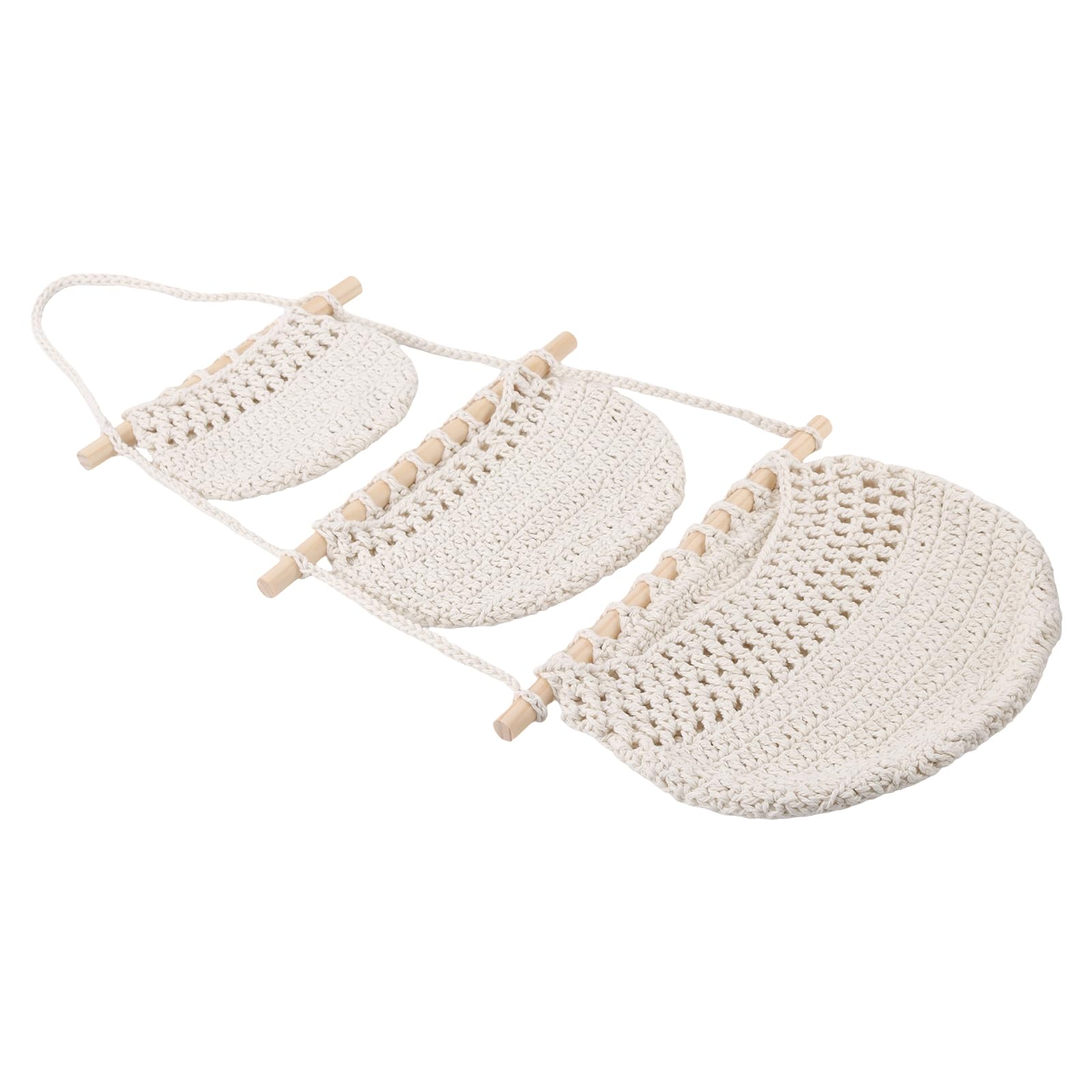 90cm Hängender Organizer Wand, Hängeorganizer Makramee Hängekorb Geflochten, Hängetasche aus Baumwollseil für Badezimmer, Schlafzimmer, Wohnzimmer Boho Deko