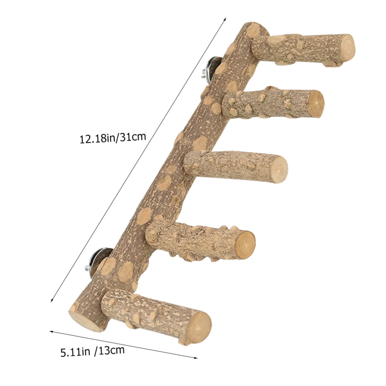Sosoport Wooden Bird Perch Stand for Parakeets Cockatiels Interactive Playground for Parrots Durable Bird Cage Accessory to Enhance Activity Space