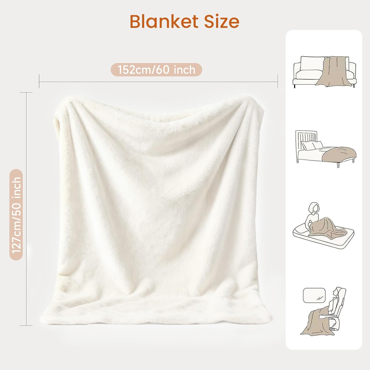 Heated Throw Blanket Electric Blanket with Built-in Button Controller 50x60 One-Touch Ultra Cozy Soft Warm Heating Electric Blanket with 4 Heat Levels & 4 Hours Auto-Off Overheat Protection