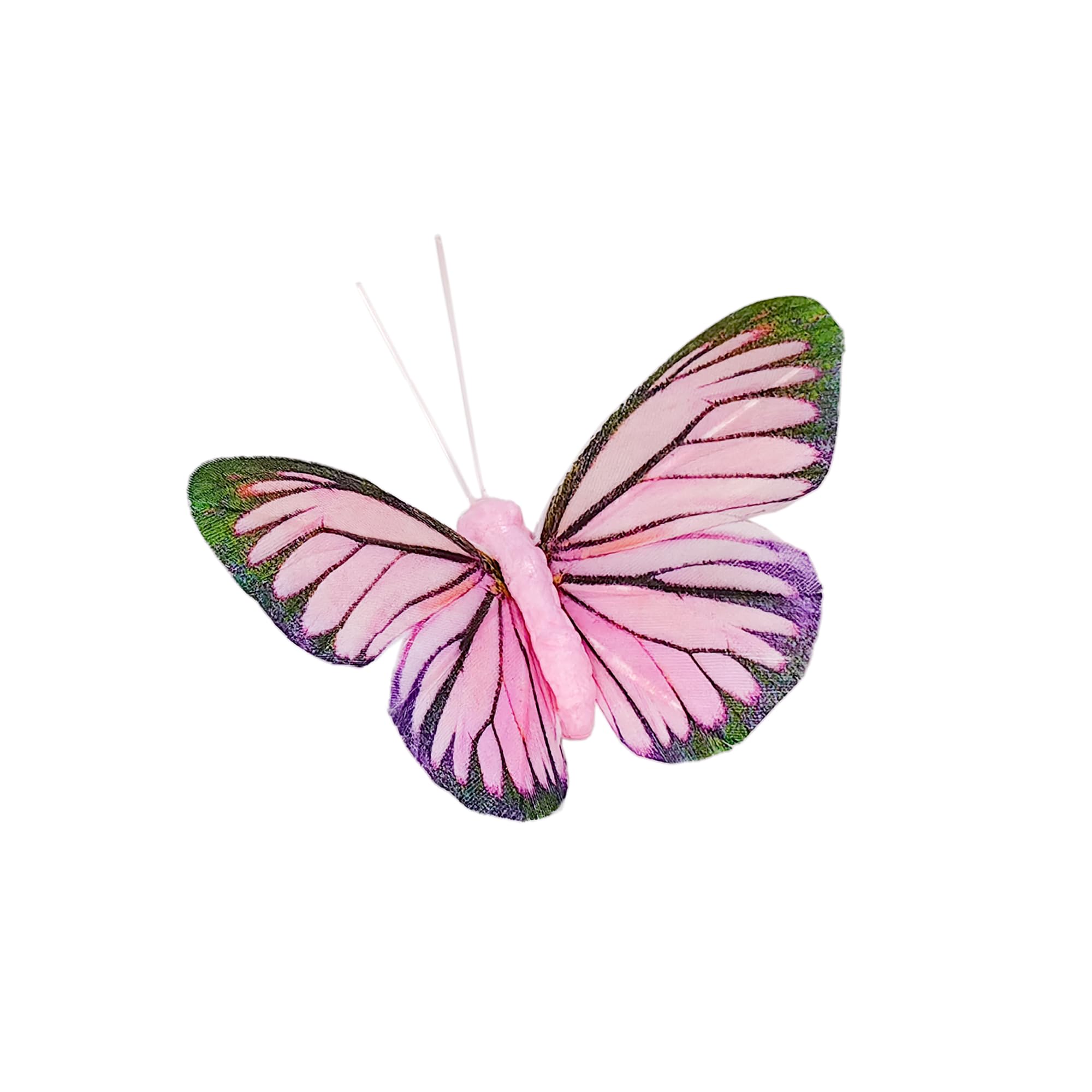 YCHTEWY-Feather Fake Butterfly for Craft Decoration Set of 12 with Clip Pink Wedding Home Flower Pot Christmas Party Spring Home Decor Floral - Image 4