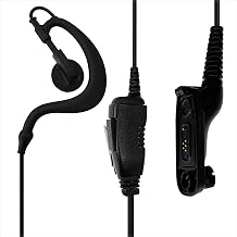 APX900 XPR7350 Earpiece with Mic Compatible with Motorola Radios XPR7580e XPR6350 APX6000 APX7000 APX8000 XPR7550 XPR7550e, G Shape Headset with PTT and Clip Microphone