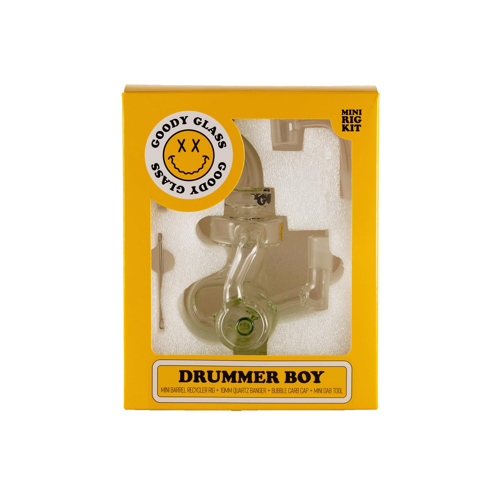 Goody Glass Drummer Boy Mini Dab Rig 4-teiliges Set Grün