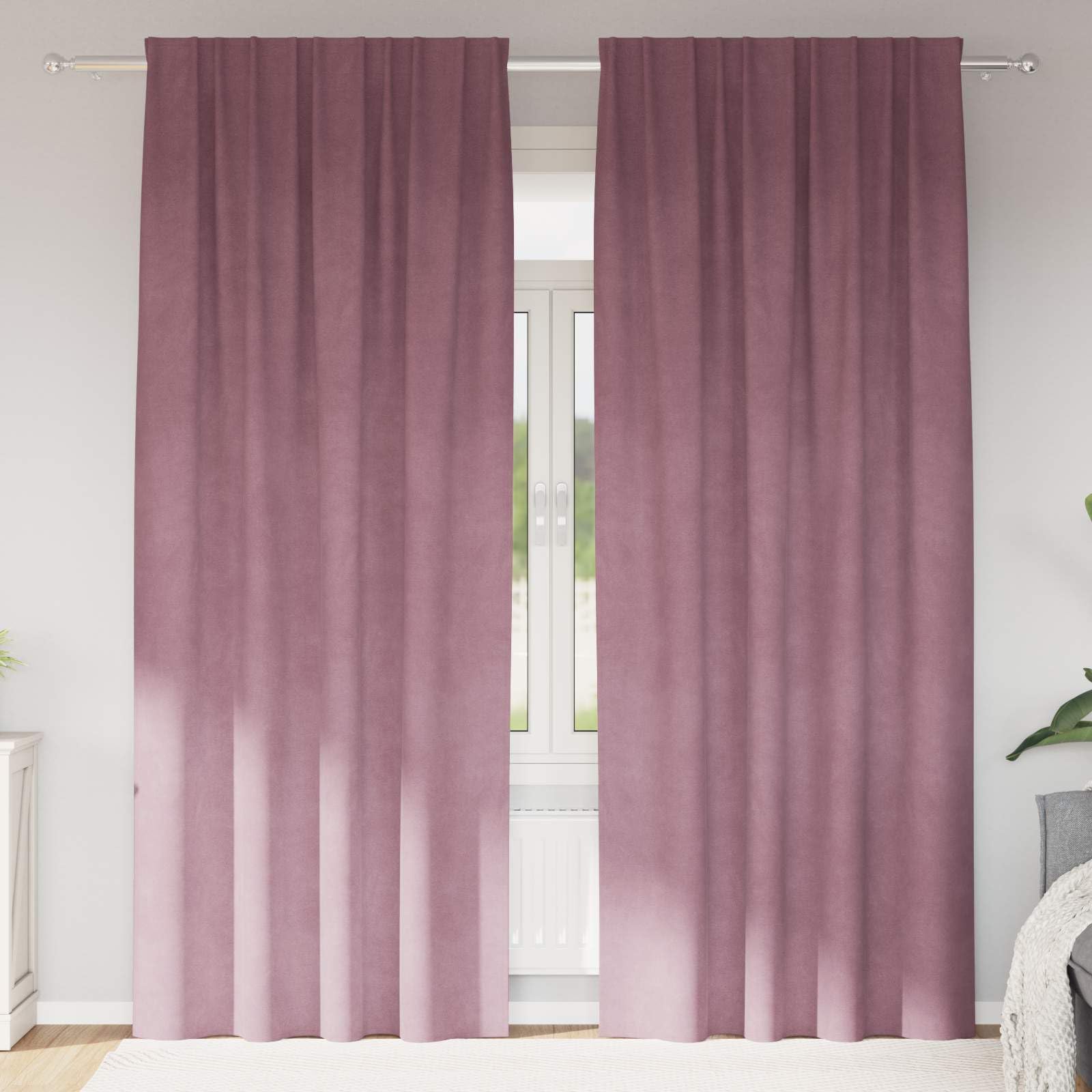 vidaXL Zasłony zaciemniające 2 szt. Ciemny Róż 140 x 260 cm Welur