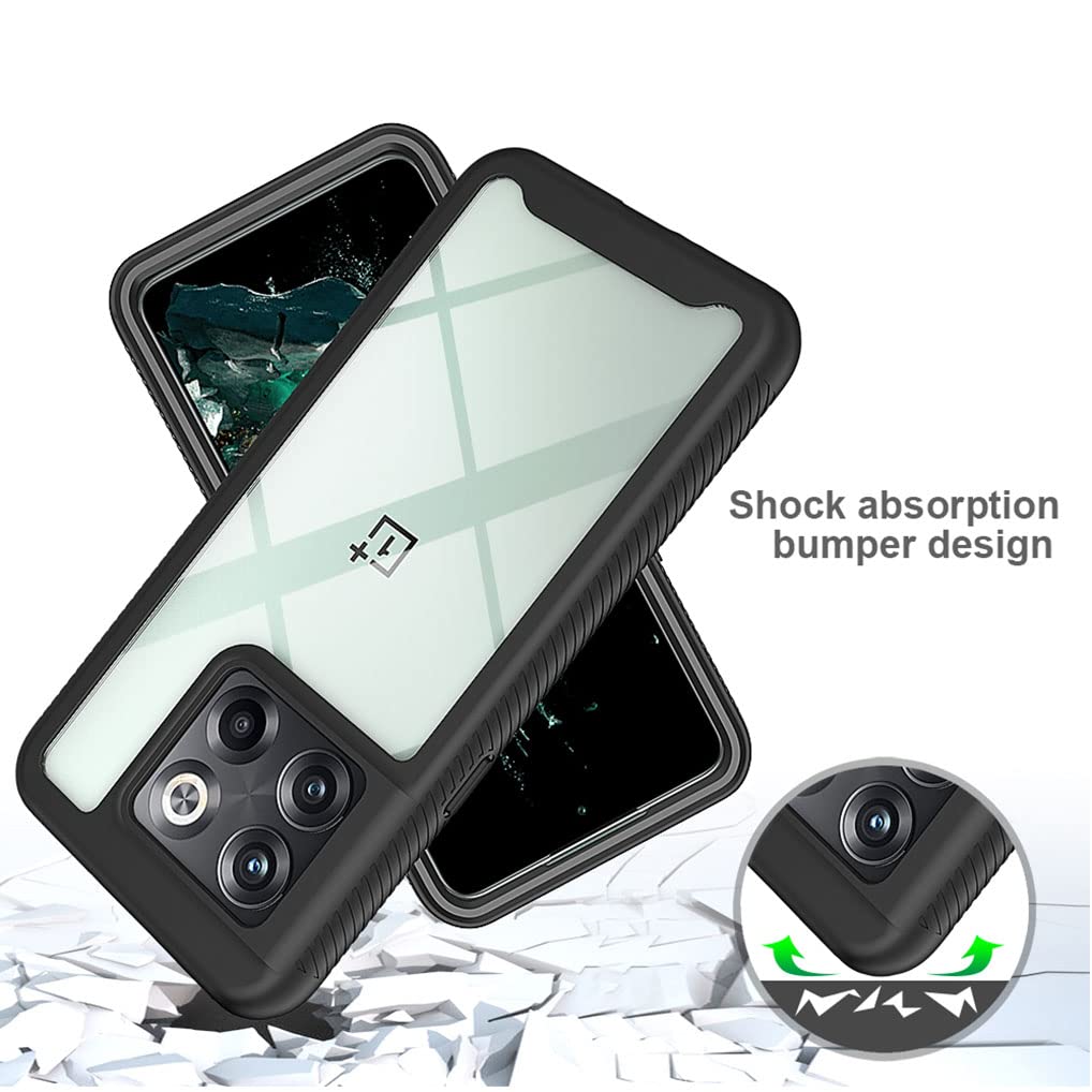 SEAHAI Cover per OnePlus 10T 5G, [Design dell'airbag] Robusto Custodia Sottile Protettiva, Silicone Morbido + TPU Bumper Case Antiurto Anti-Caduta Cover - Blu