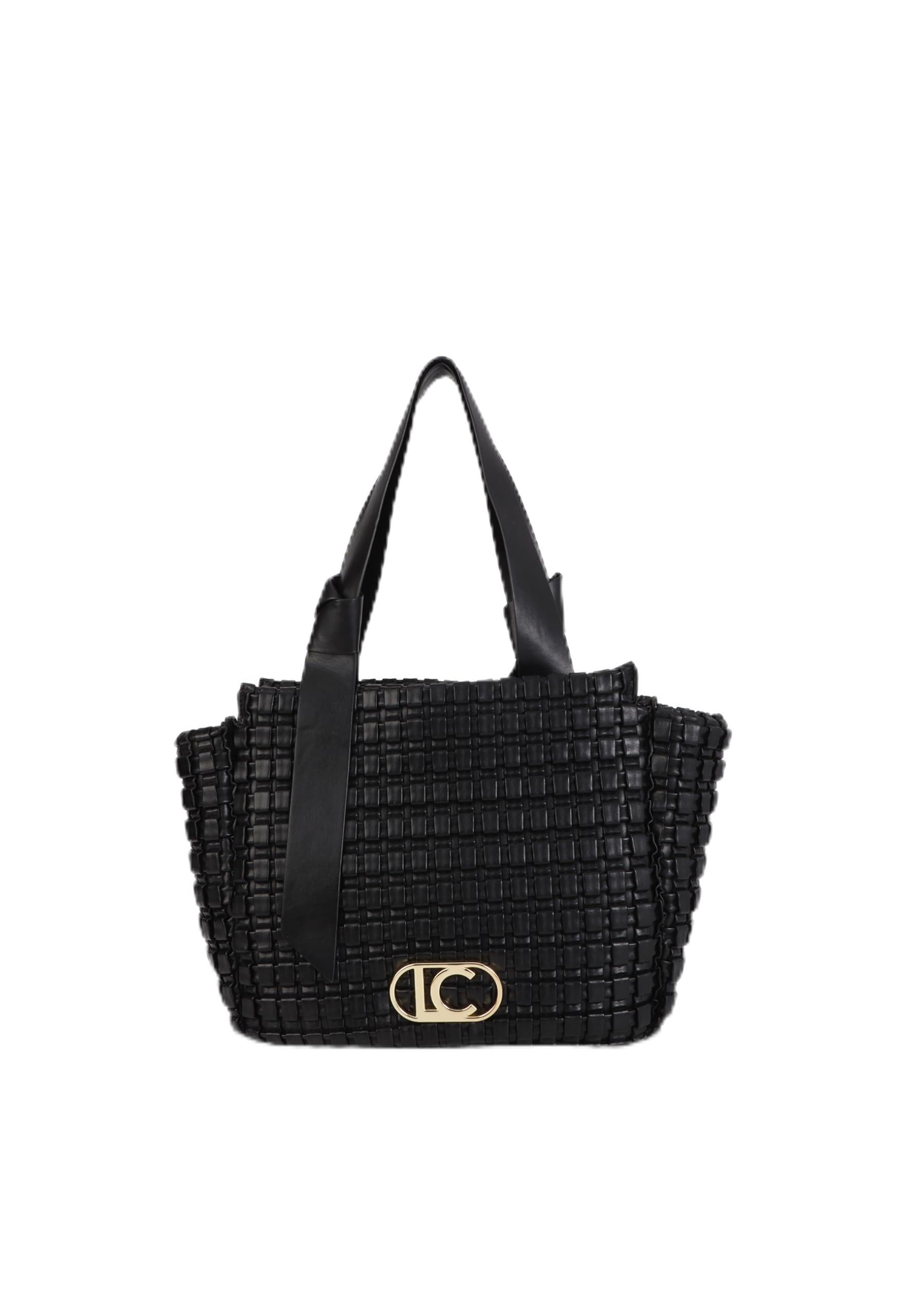 LOLA CASADEMUNT Bolso material trenzado y lazo