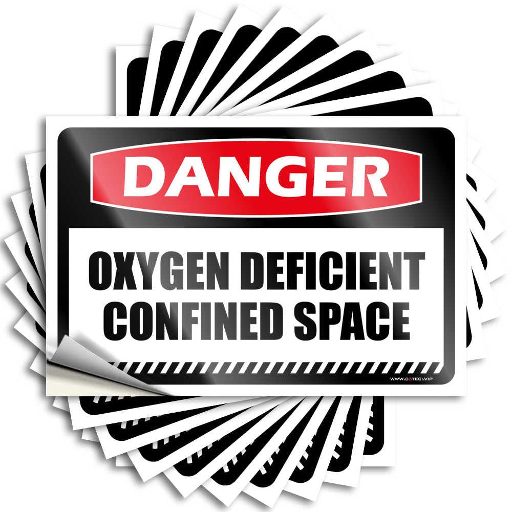 Danger Oxygen Deficient Confined Space Stickers Boys Self Adhesive | Coastal Tumbler Vinyl Sticker Pack for Sand(8X12CM)