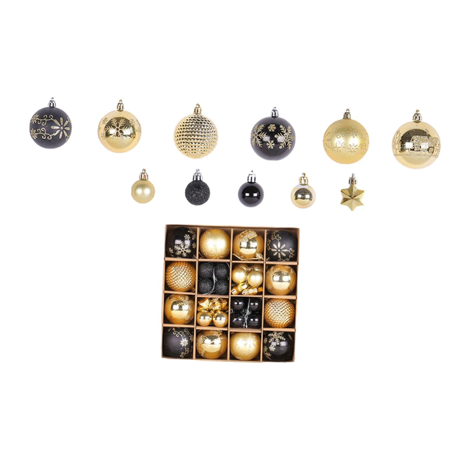 Baoblaze 44 Palline di Natale Decorative, Decorazioni Natalizie da Appendere per La Casa E Il Giardino, Oro Nero