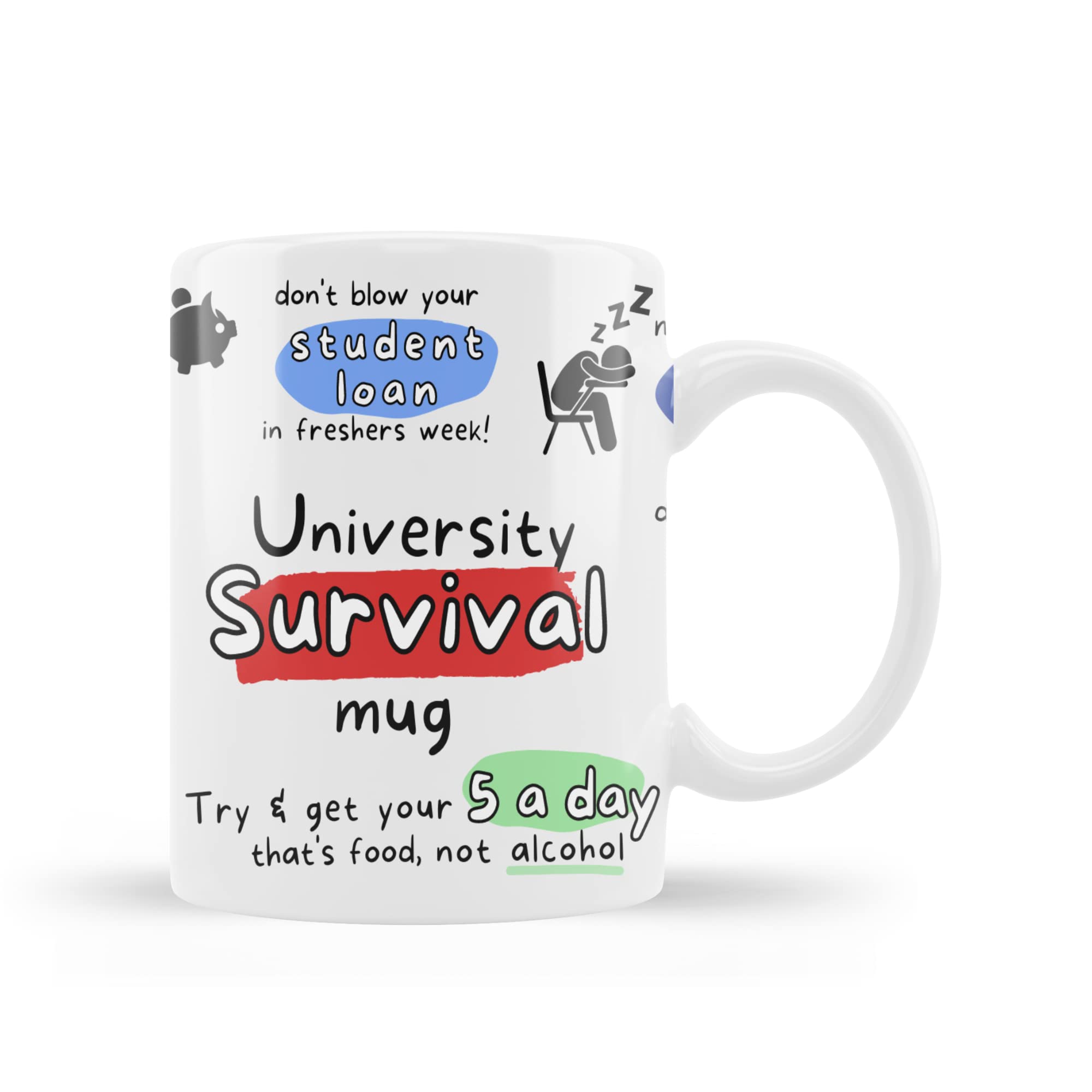 Uni Essentials Mug, University Essentials Mug, University Gifts, University Survival Mug, Funny Uni Gift, Starting University Present, New Student, Leaving for Uni, Good Luck, Off to Uni