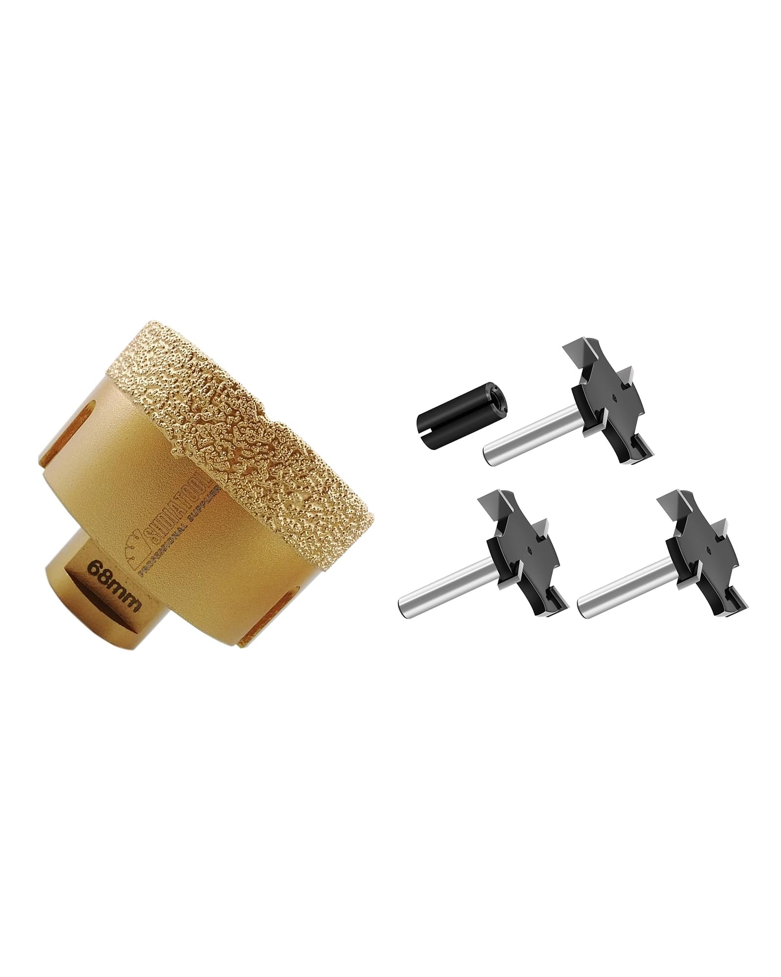 Forets diamant 68mm haute résistance avec fraise pour spoilboard