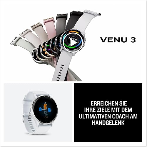 Garmin Venu 3S - Montre connectée GPS Sport et santé - Soft Gold avec Bracelet Lin - Boîtier 41 mm - 8
