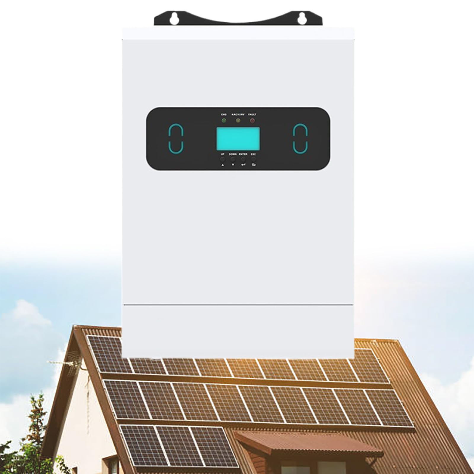 Inverter Solare Ibrido da 3000 W, Uscita 220 V, Regolatore Solare MPPT da 60 A Integrato, Caricabatterie Inverter a Onda Sinusoidale Pura Fuori Rete, per Vari Modelli di Batteria,48V