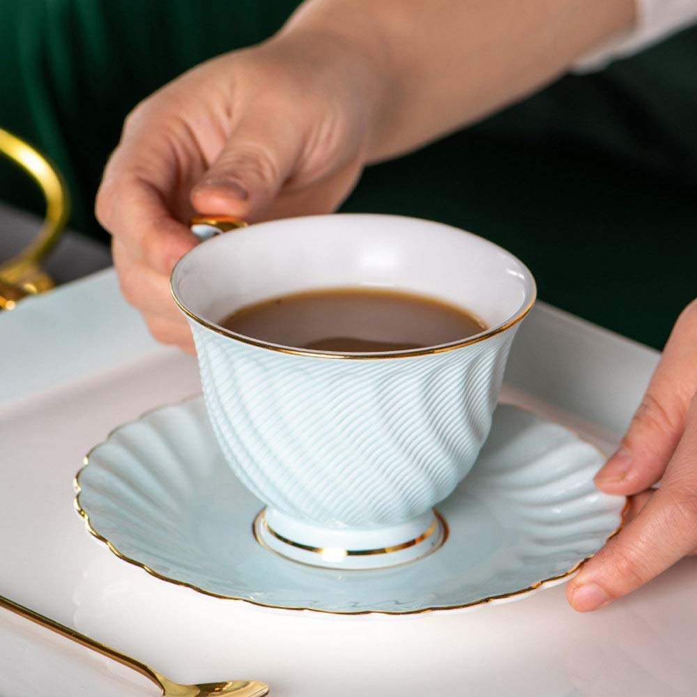 Kaffeetassen-Set aus Knochenporzellan, für Zuhause, Büro, Restaurant, Blume, Teetasse, Milch, Wasser, Saft, Instant-Kaffee, perfekt für heiße oder kalte Getränke