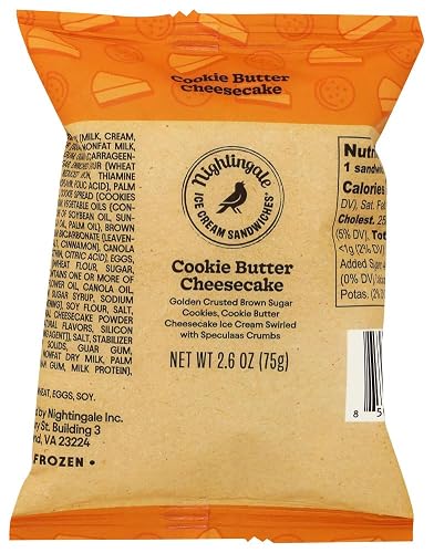 Nightingale Ice Cream Sandwiches Cookie Butter Cheesecake Ice Cream Sandwich,