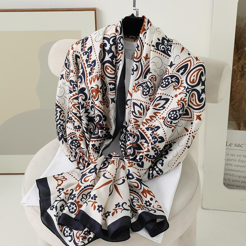 Large Shawl Scarf For Women Lightweight Wraps Silky Headscarf Long Sunscreen Scarfs - Image 3