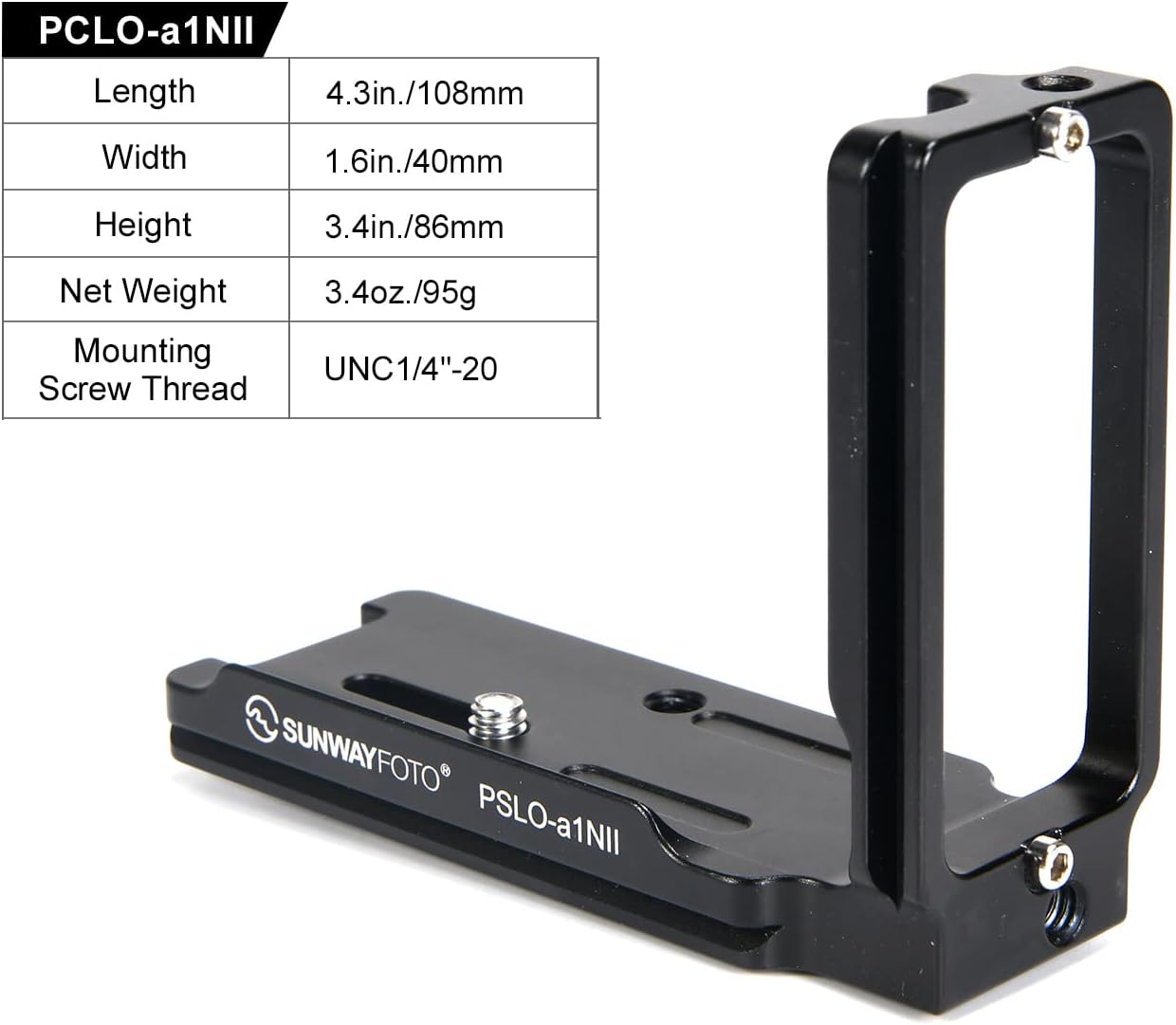 L Bracket for a1 ILCE-1/α1 a7S3 a7r5 α7R V A7R4 a7riv a7r4 a7rm4 A9ii Arca Swiss Quick Release L Plate Accessories, 2534